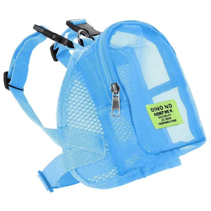 Breathable polyester dog backpack for pet carrying in four colour options
