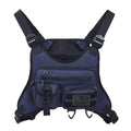 Men's Oxford cloth outdoor sports chest bag in blue, designed as a breathable riding vest.