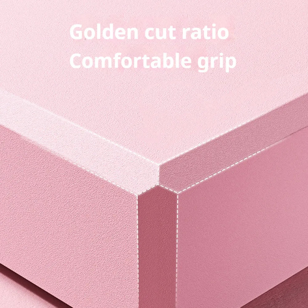 Solid colour EVA foam yoga brick with hexagonal ridged design for balance training