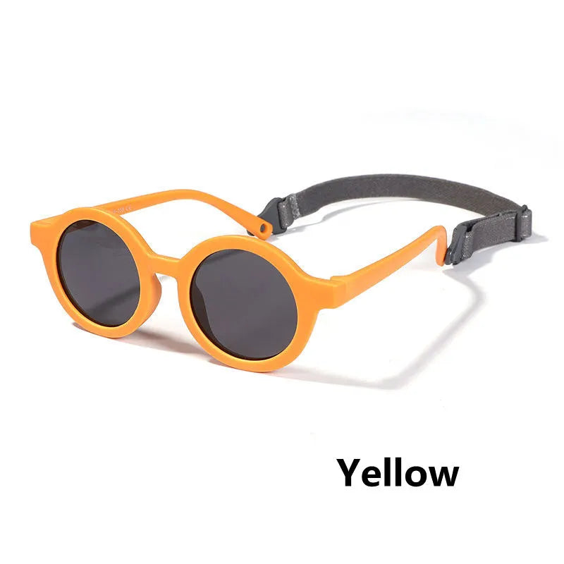 Children's UV400 polarized sunglasses with round frames for ages 0-3 years in multiple colour options