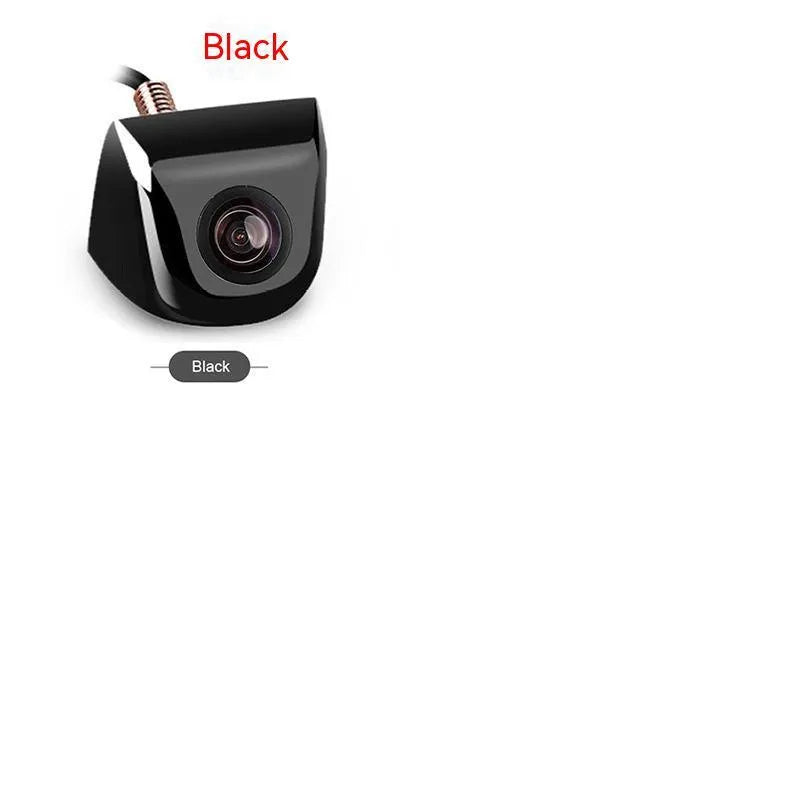 Black HD car rearview camera with screw mount and integrated cable for night vision reversing
