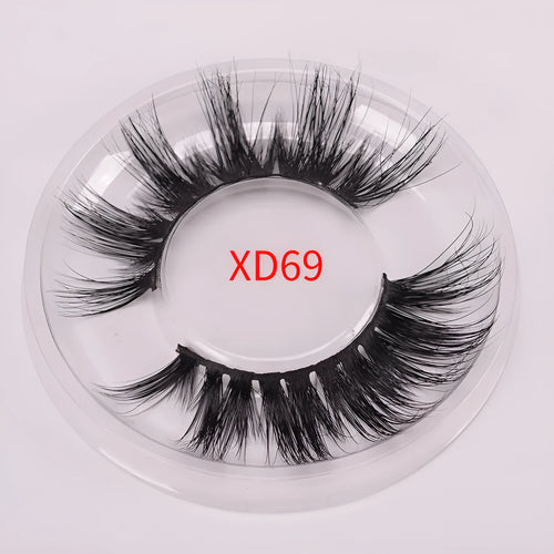 5D mink false eyelashes set with double headed brush and hair cap