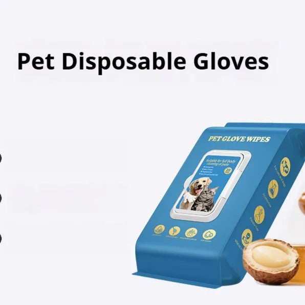 Disposable gloves for pet bath cleaning in 20-piece packs with wash free design