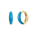 Geometric U-shaped epoxy resin earrings in colourful options on silver needle copper base