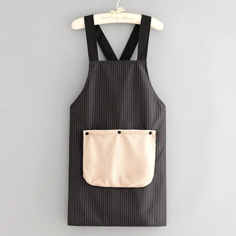 Kitchen waterproof apron in polyester composite material with free size design