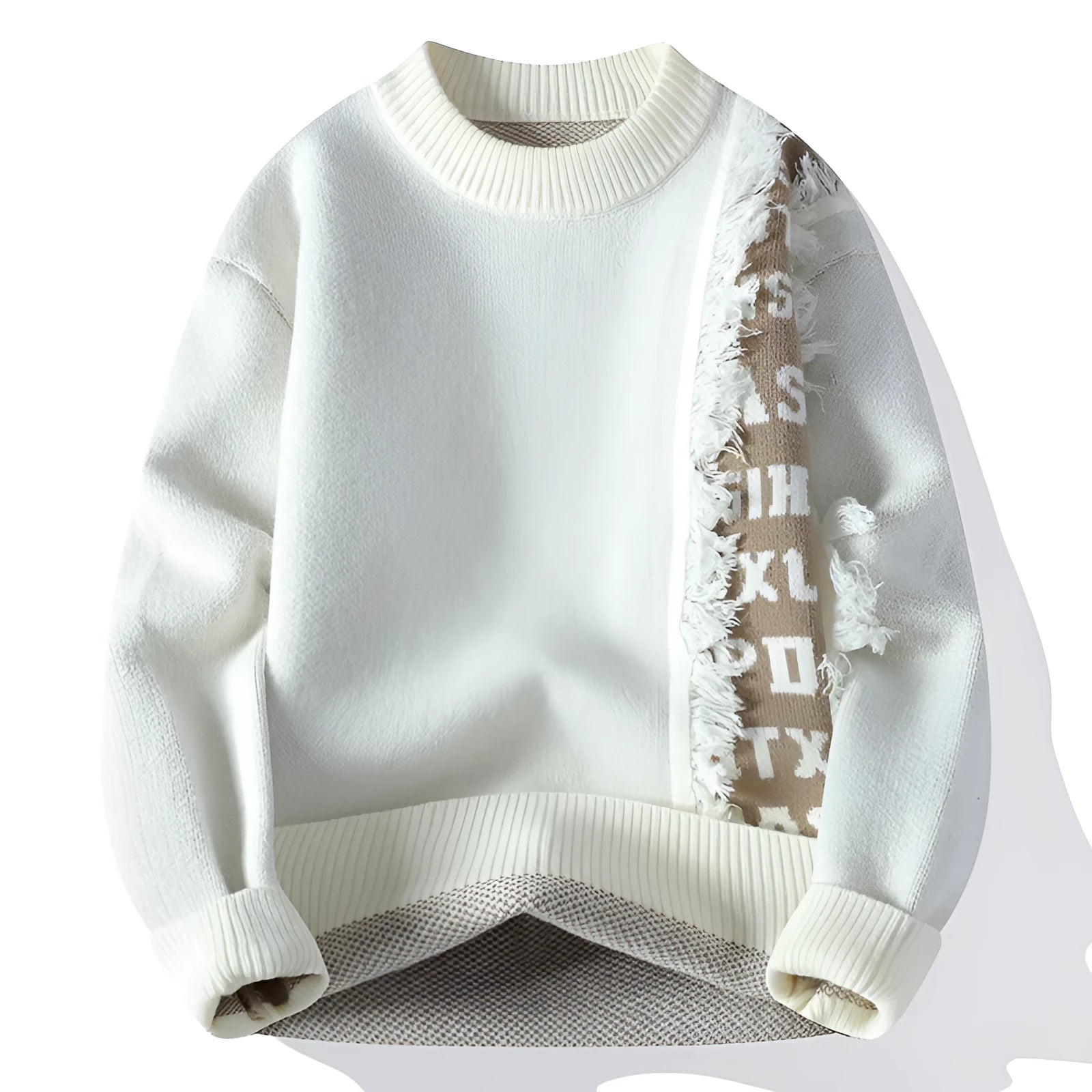 Men's loose fit knitted pullover jumper with ribbed hemline in multiple colour options