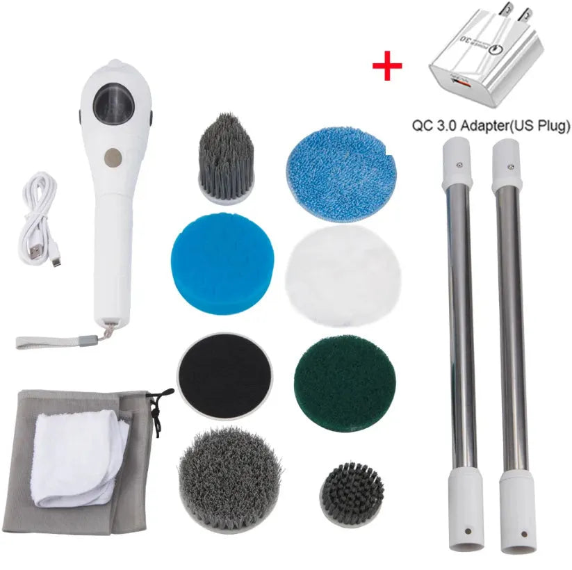 White ABS handheld cleaning ball with rechargeable lithium battery and British Standard plug