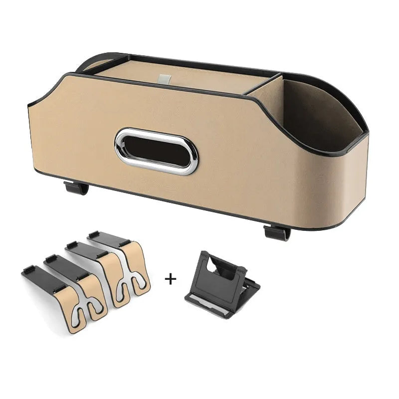 Genuine leather car tissue box holder with 2 litre capacity in various colours