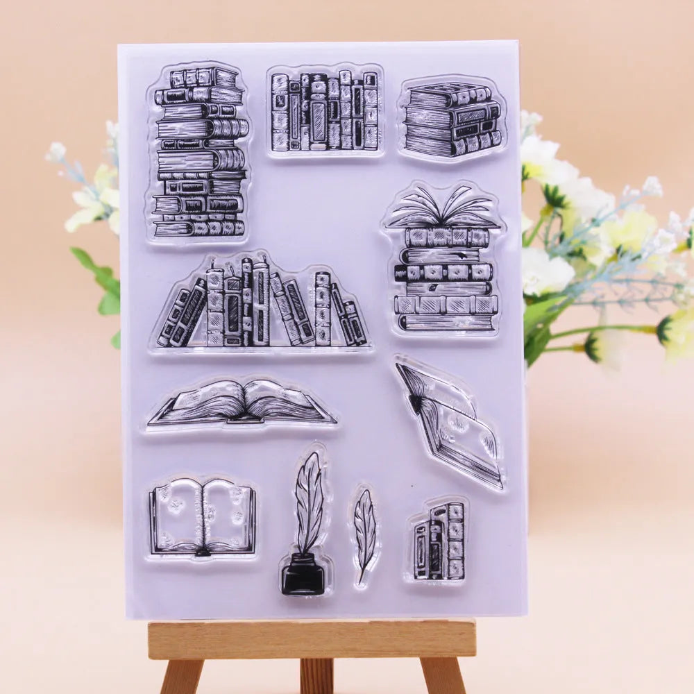 White seal pattern transparent silicone stamp measuring 11 by 16 centimetres