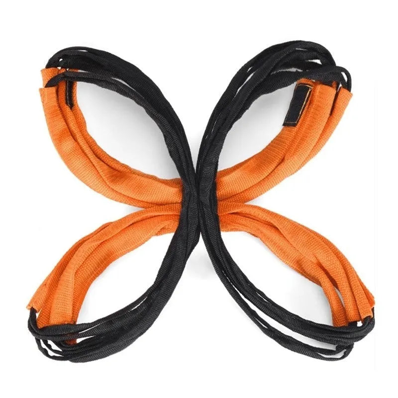 Plastic butterfly agility ladder and jump grid set laid out flat for children's fitness training