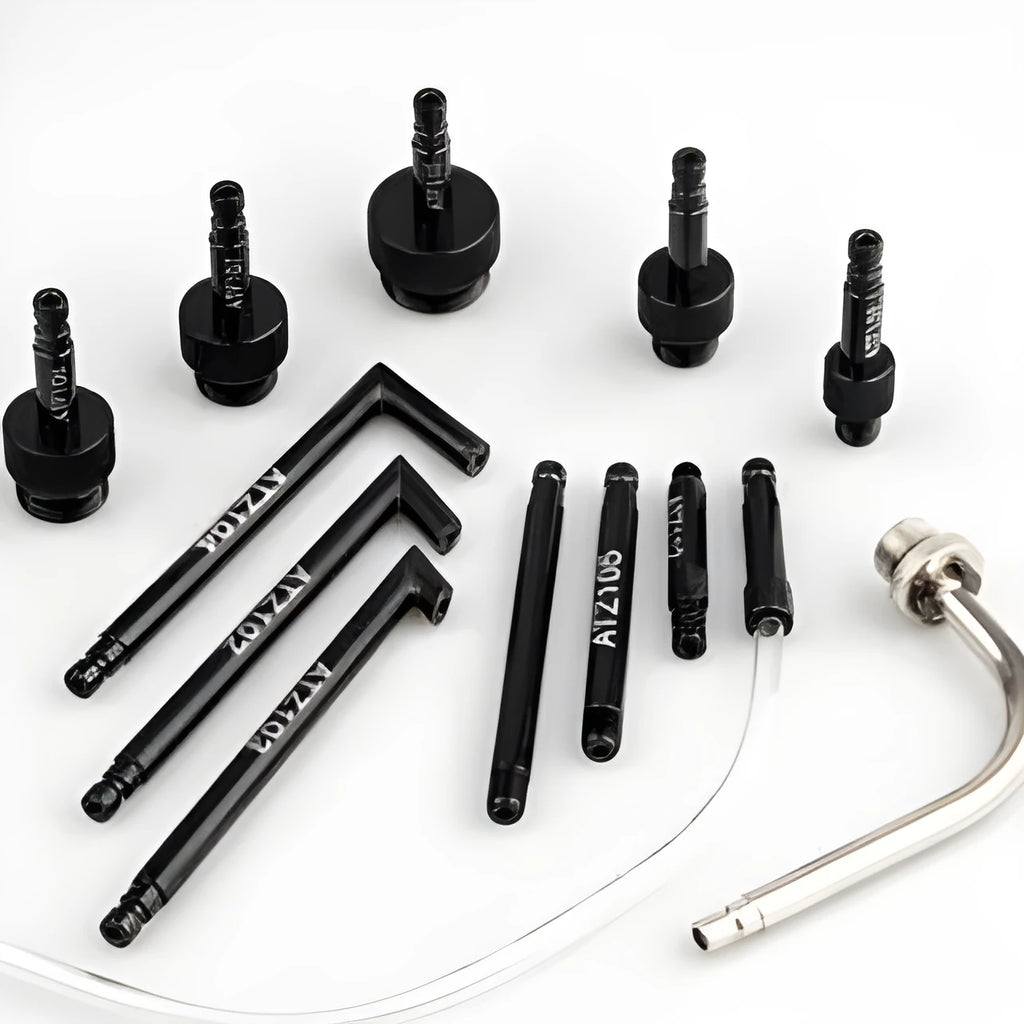 13-piece automatic transmission oil refuelling kit with transmission injector tool and wave box connector