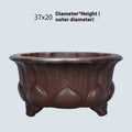 Purple sand flowerpot with petal basin design, antique red mud finish, measuring 37x37x20cm