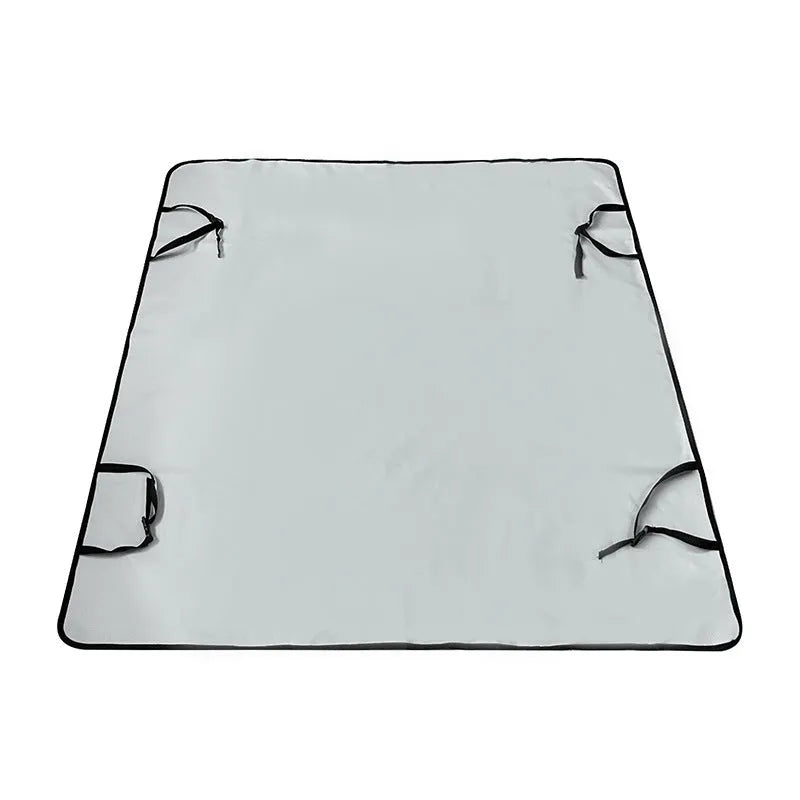 Car pet mat for rear seats with water resistant cloth and dog paw print design in grey colour