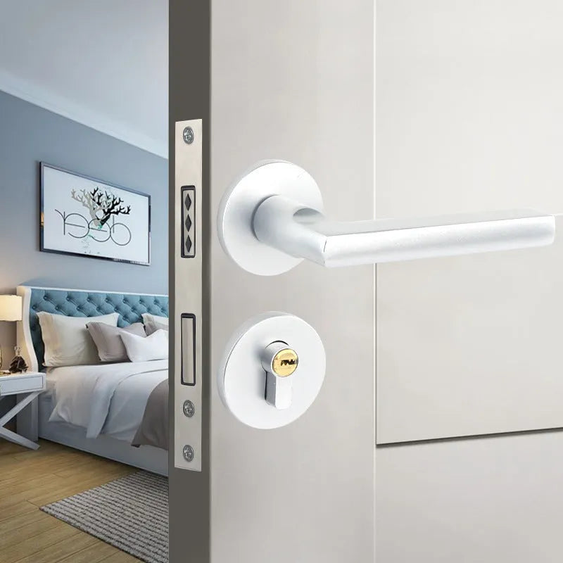 Aluminium alloy split magnetic door lock handle for timber doors with multiple style options