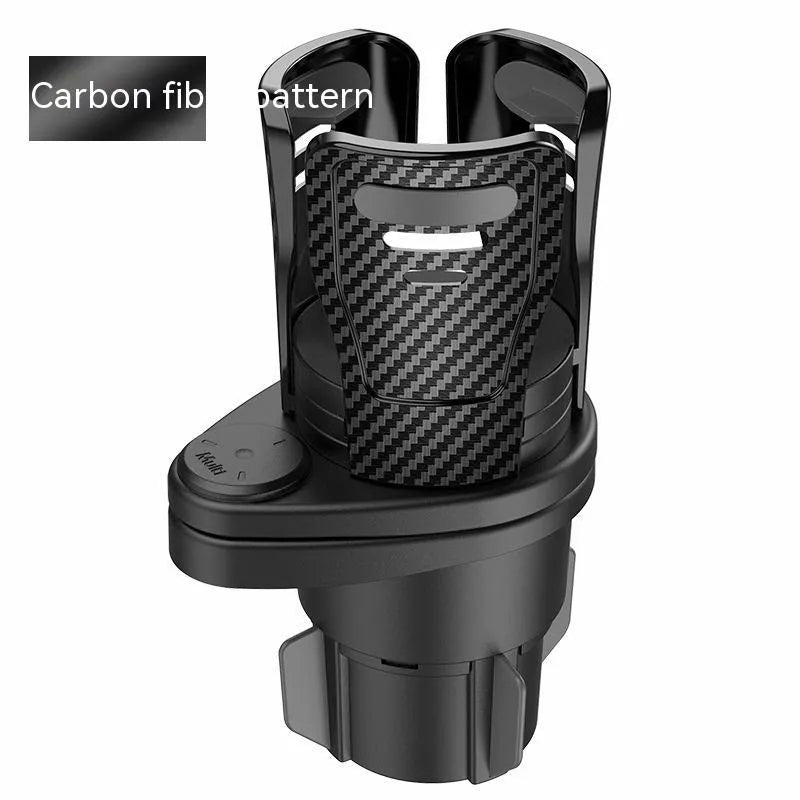 Car cup holder modification accessory in ABS plastic with carbon fibre or matte finish options for vehicle centre console upgrade