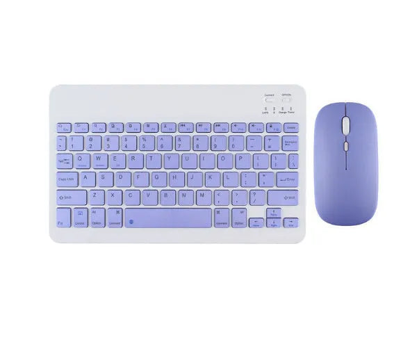Girls Bluetooth tablet keyboard in multiple colour options including white, green, and pink on a desk