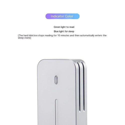Aluminium alloy external SSD enclosure with CNC-machined shell showing dual protocol support and compact dimensions