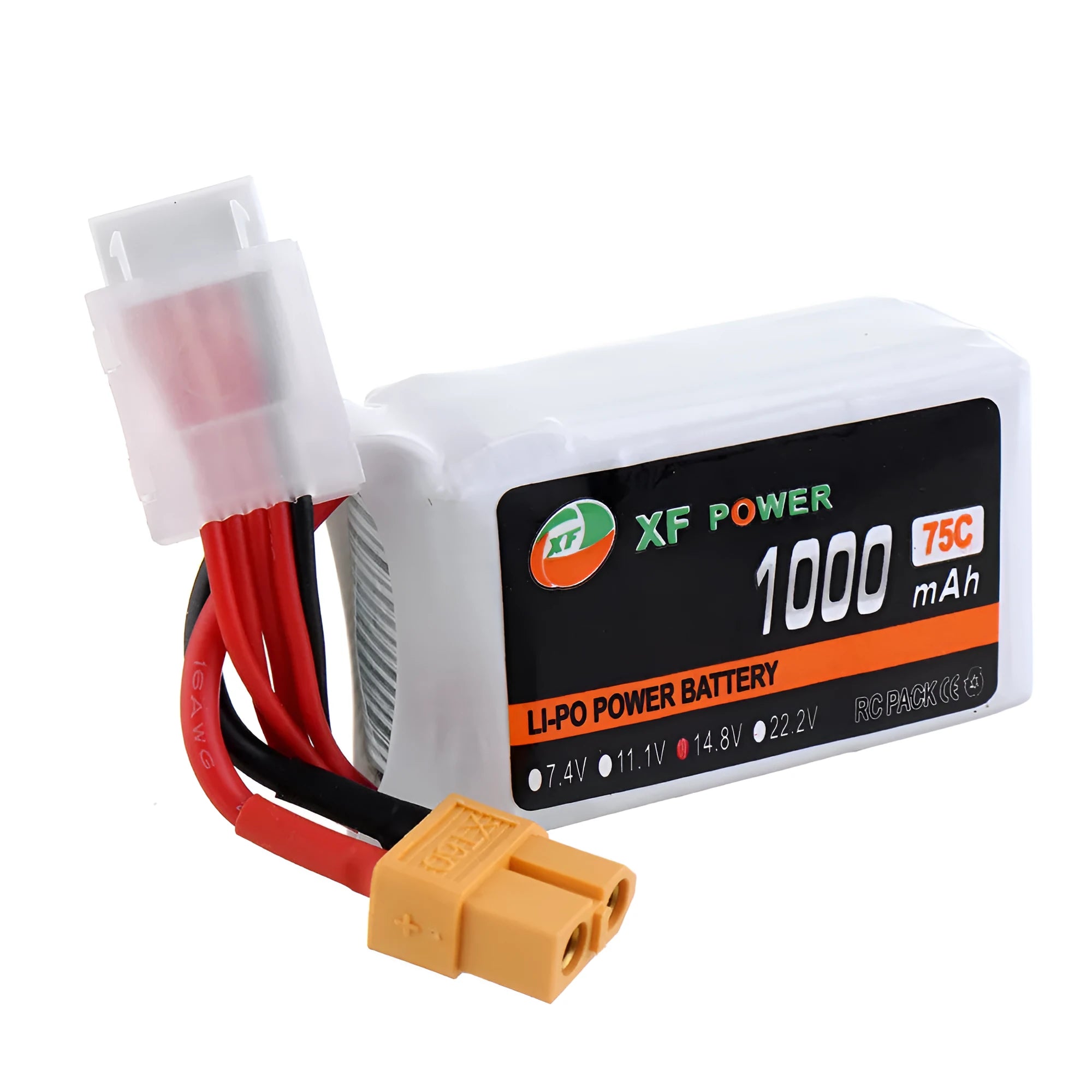 XF Power 14.8V 1000mAh 75C 4S graphene lithium battery for drones with XT60 plug