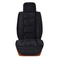 Winter plush car seat cushion with wool cotton filling shown in grey and black colour options