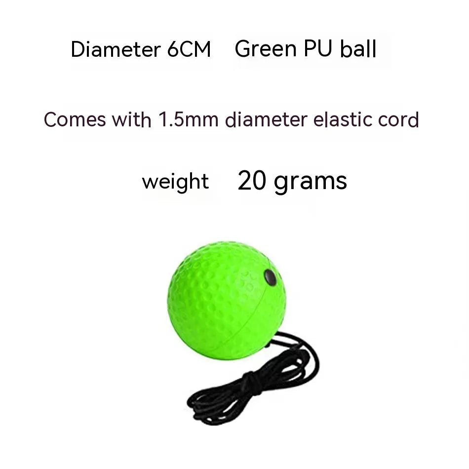Head-mounted boxing reaction training ball set with adjustable headbands and multiple coloured balls