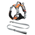 Adjustable polyester dog chest harness in multiple colours with optional hand-holding rope attached.