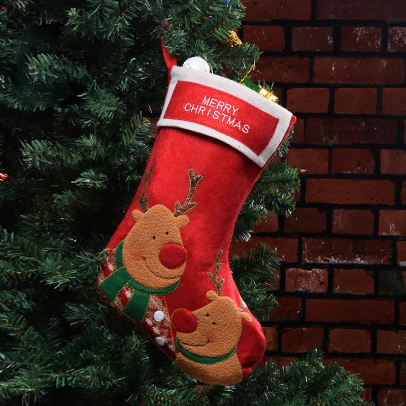 Non-woven fabric Christmas candy bag ornament with snowman design hanging as decoration