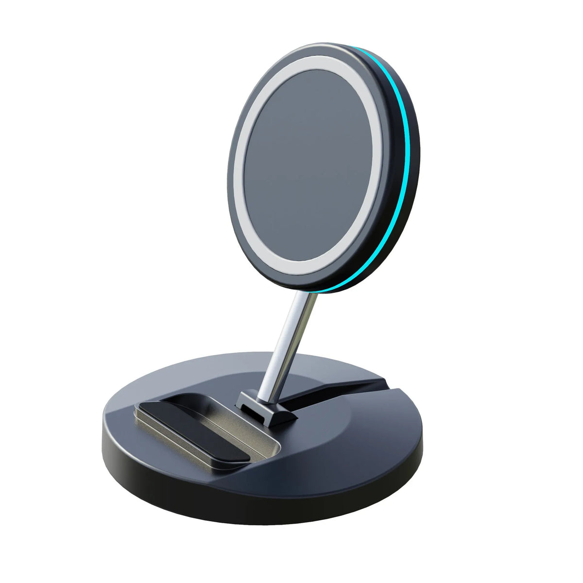 Folding magnetic wireless charging stand for iPhone 12 with 3 in 1 charging capability