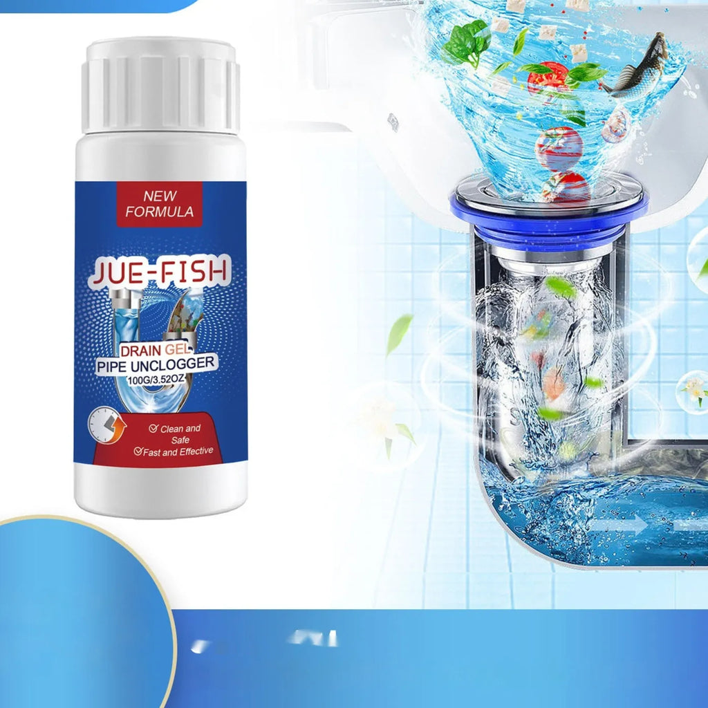 100g pipe dredge agent bottle for sewer and toilet cleaning, dimensions 11x4.3x4.3cm