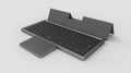 Three-in-one wireless Bluetooth keyboard with touch pad and leather sheath stand for tablets and mobile phones
