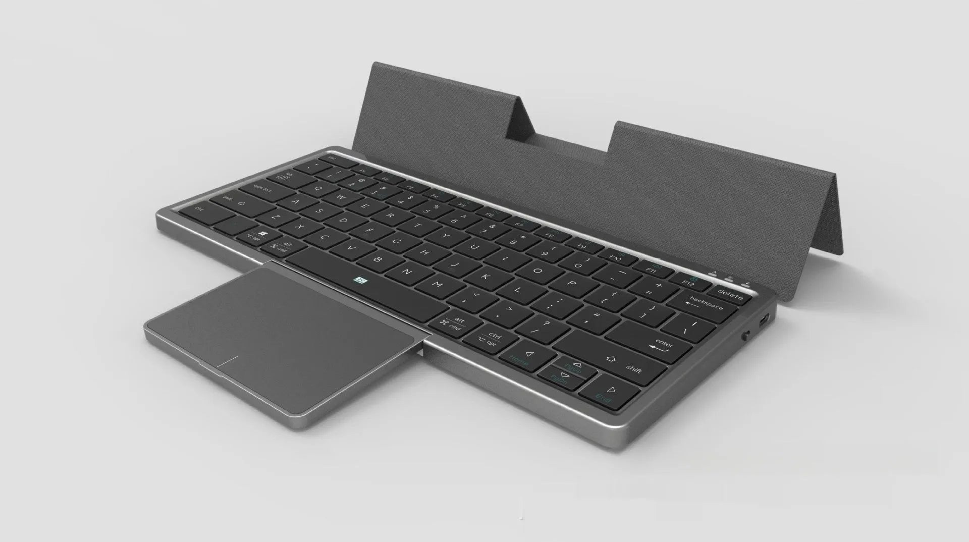Three-in-one wireless Bluetooth keyboard with touch pad and leather sheath stand for tablets and mobile phones