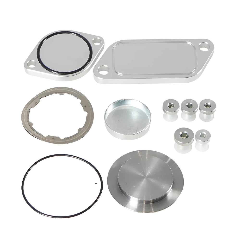 Silver aluminium valve cover for automotive engine cooling and exhaust gas recirculation systems