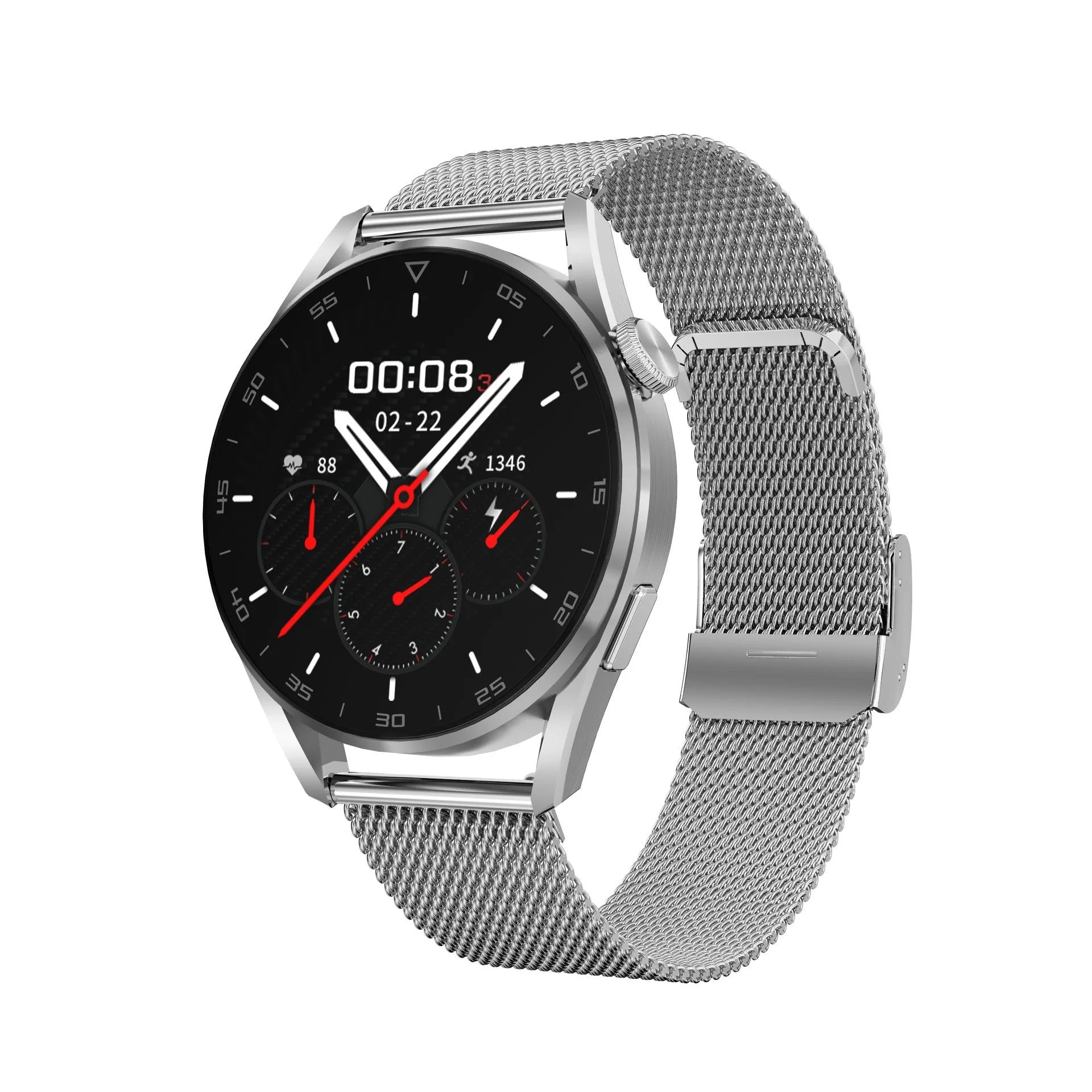 Bluetooth smart watch with call function and QR code scanning on wrist, showing 1.3-inch IPS touch screen