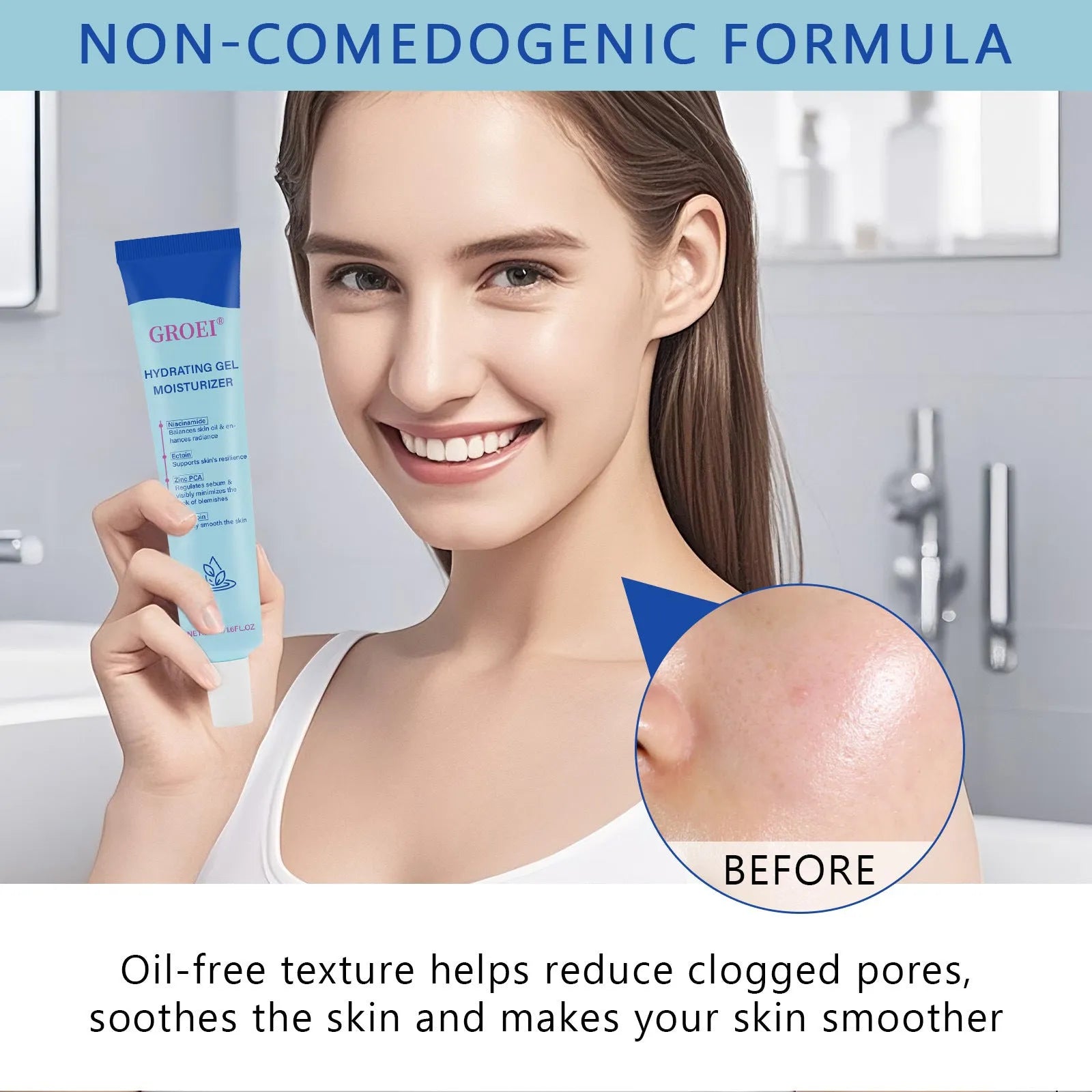 50ml jar of hyaluronic acid moisturising facial gel on a plain background