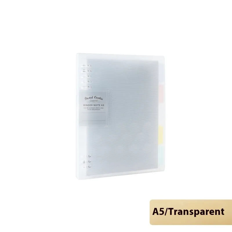 Refillable B5 spiral notebook with coloured PP cover and loose-leaf paper