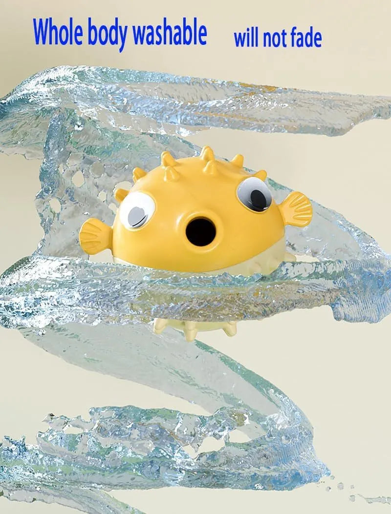 Fish-shaped TPR dog toy with treat dispenser in green, red, or yellow colours