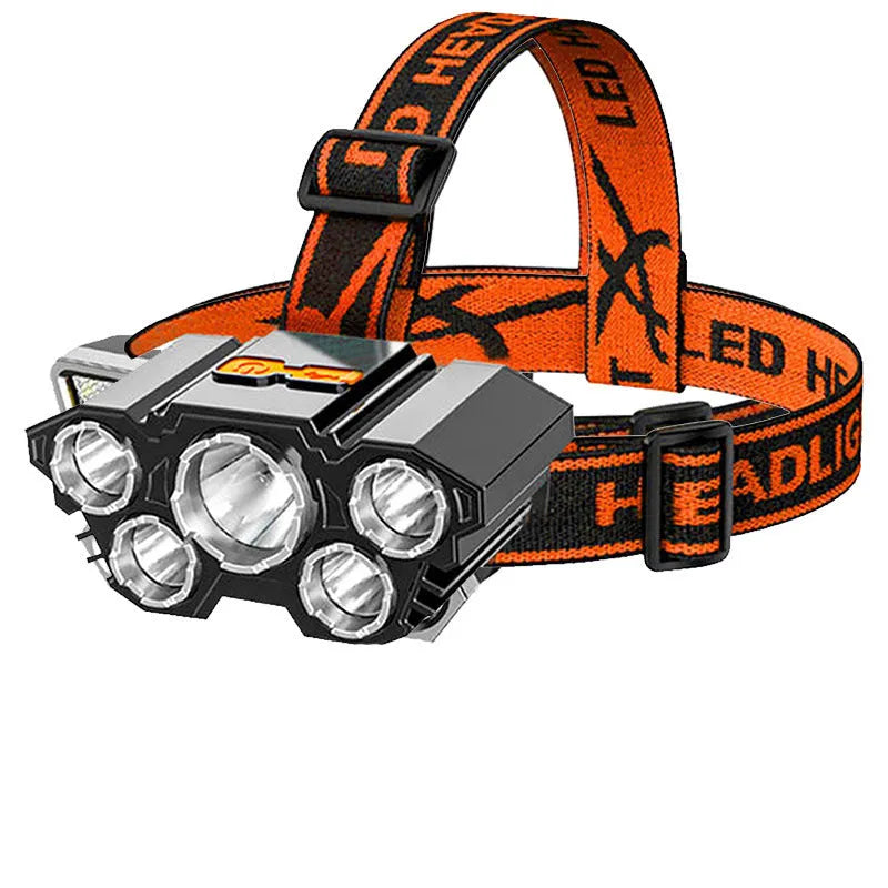 Super bright head-mounted LED miner's lamp with PVC construction and 2400mAh battery