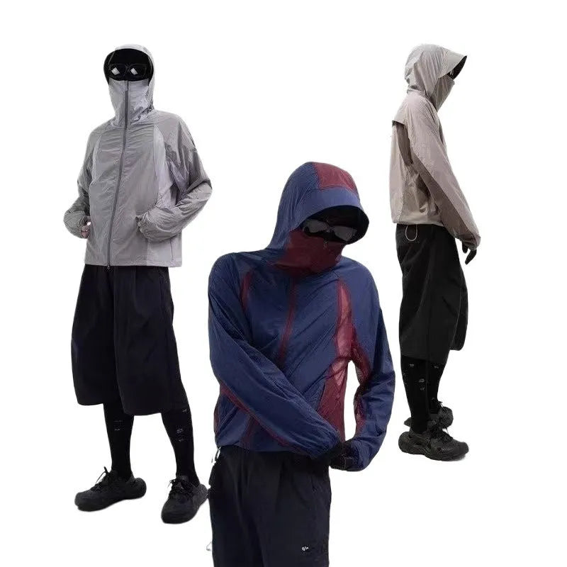 Mesh stitching thin sun protective clothing in desert brown colour showing regular length cut and lightweight construction