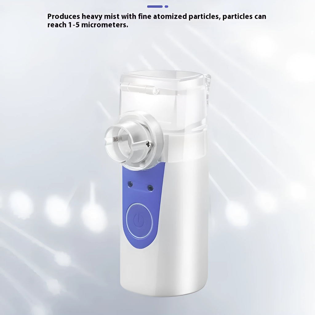 USB-powered handheld nebuliser with columnar plastic design and 0.5L water tank for children's respiratory relief