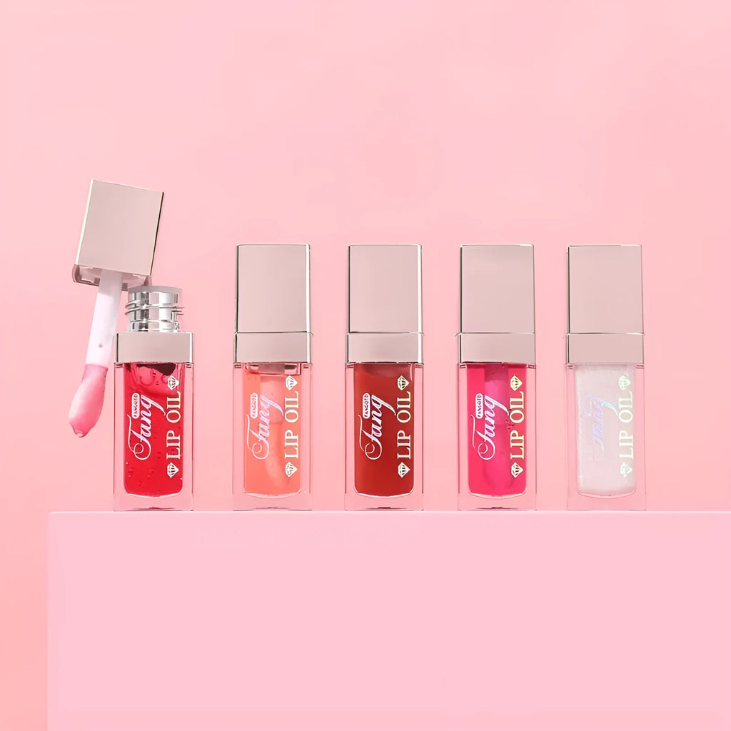 Bright Lip Gloss Mint Lipstick in five colour options with moisturising effect.