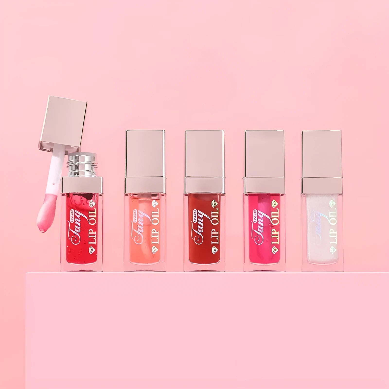 Bright Lip Gloss Mint Lipstick in five colour options with moisturising effect.