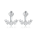 925 silver smile earrings with U-shaped geometric shape and diamond-embedded gang drill detail in four styles