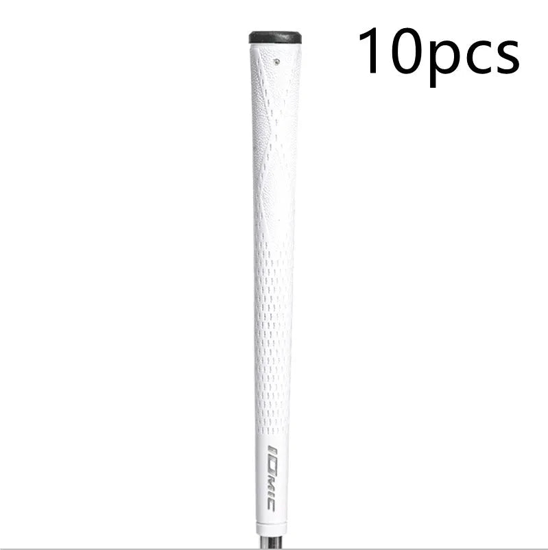 TPE material golf club grip shown in various colour options including pink, red, blue, and two-tone black.