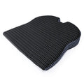 Memory foam car cushion with fixed straps in black colour on car seat