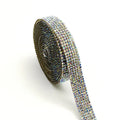 Self-adhesive glass water drill strip for clothing decoration in white and AB colour options