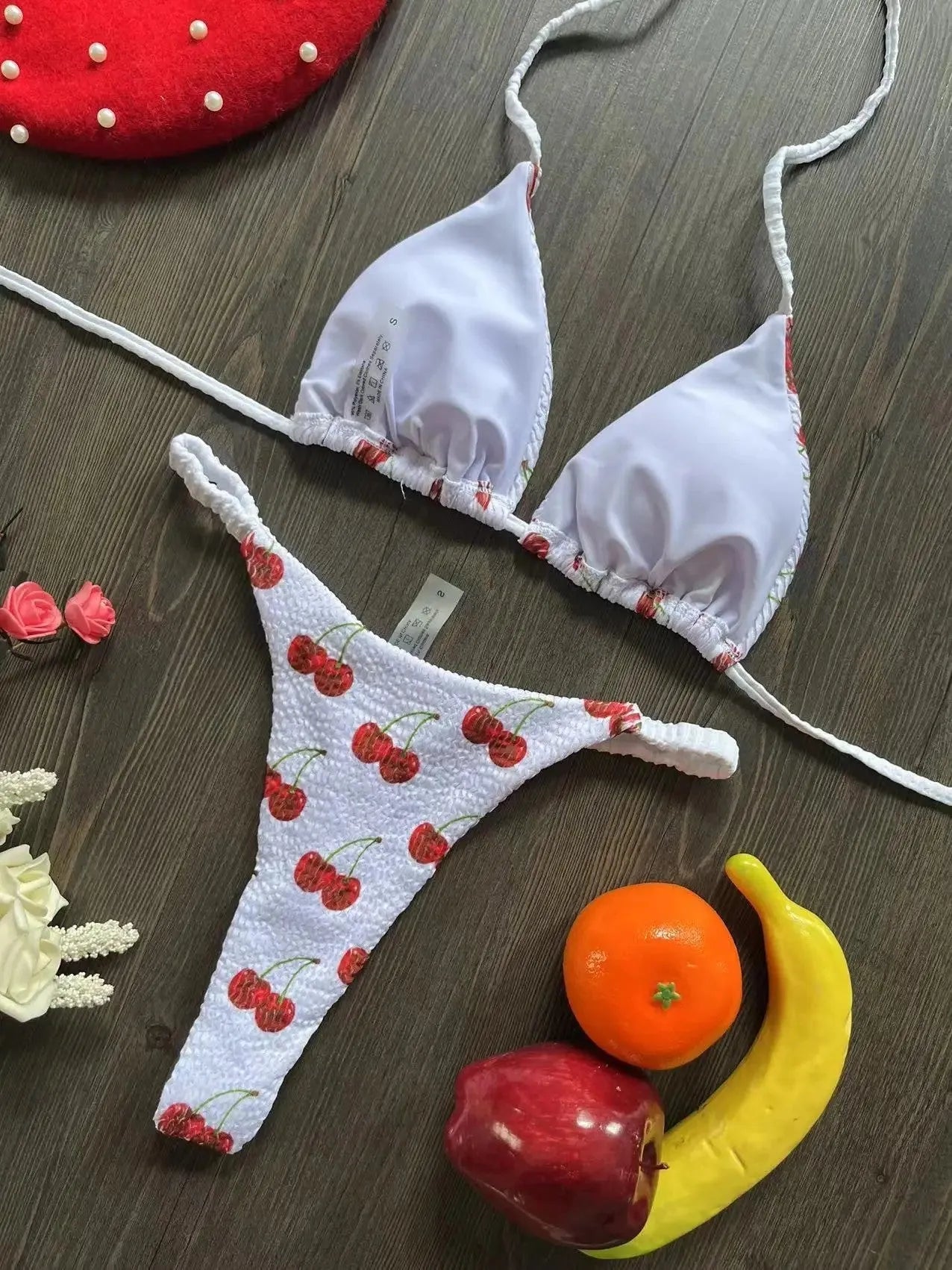 Women's printed bikini swimsuit with cotton lining in brief style for swimming sports