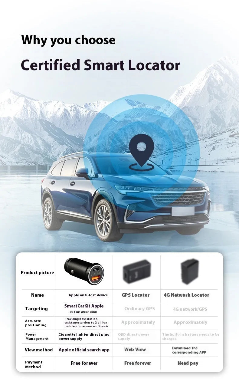 Black car charger GPS locator setting instrument with ABS plastic case