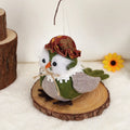 Creative owl harvest bird ornament in orange or green colour for Thanksgiving window or desktop decoration