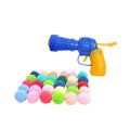 Plush ball launcher pet toy with 30cm shooting gun and multiple 3cm yarn balls