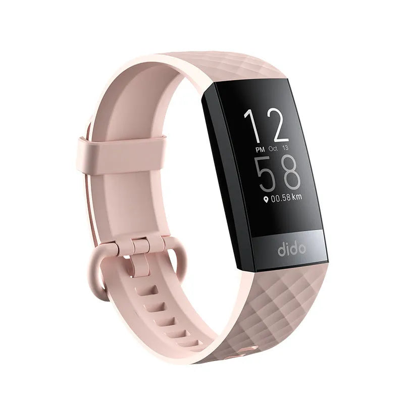 Black smart watch with ECG, blood pressure, and blood oxygen monitoring on a wrist.