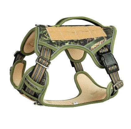Tactical dog chest strap in Oxford cloth for search and rescue working dogs in camouflage colour